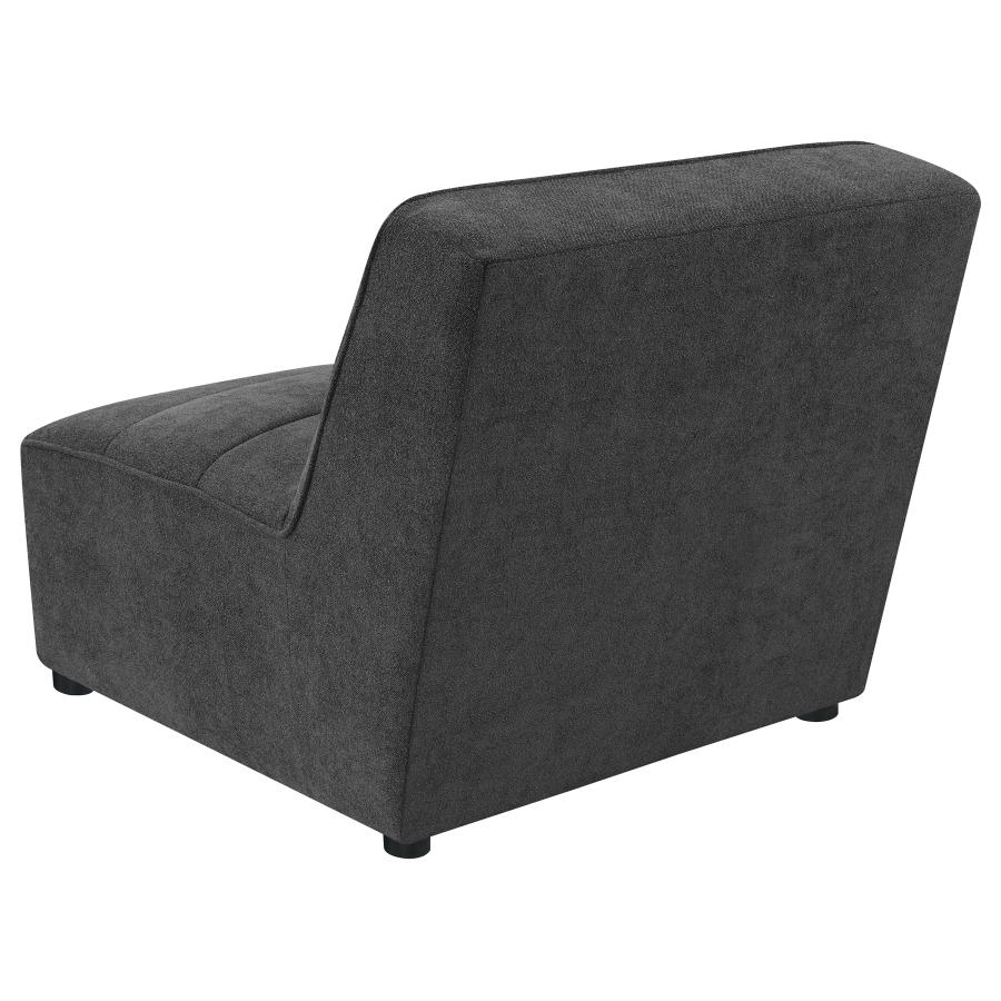 Sunny Upholstered Armless Chair Dark Charcoal view 6