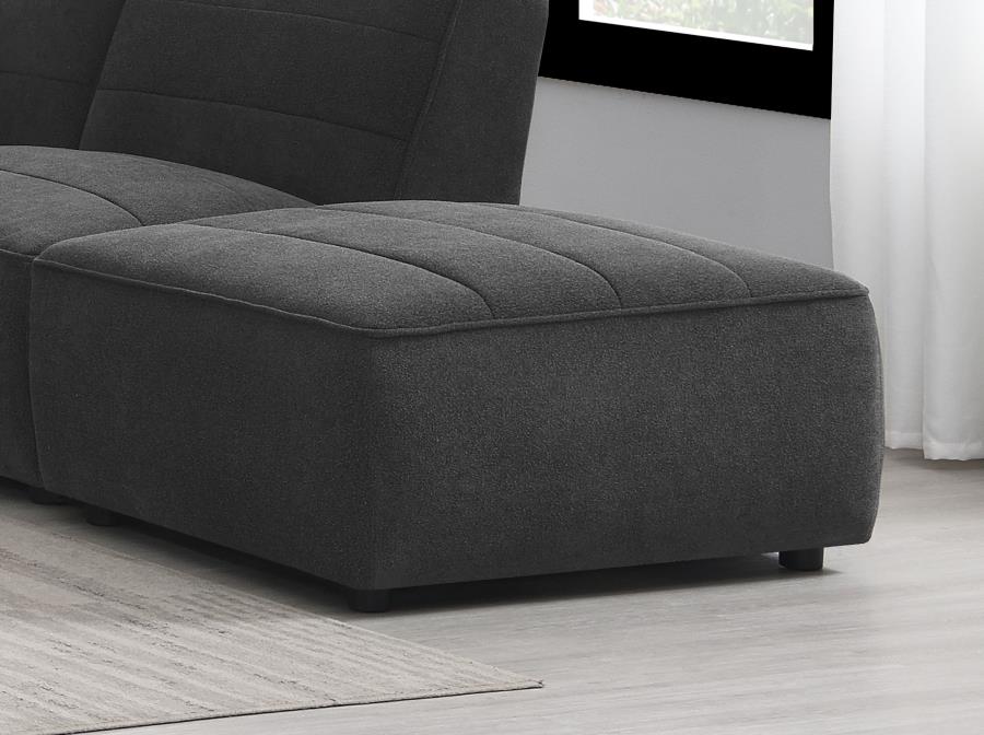 Sunny Square Upholstered Ottoman Dark Charcoal view 2