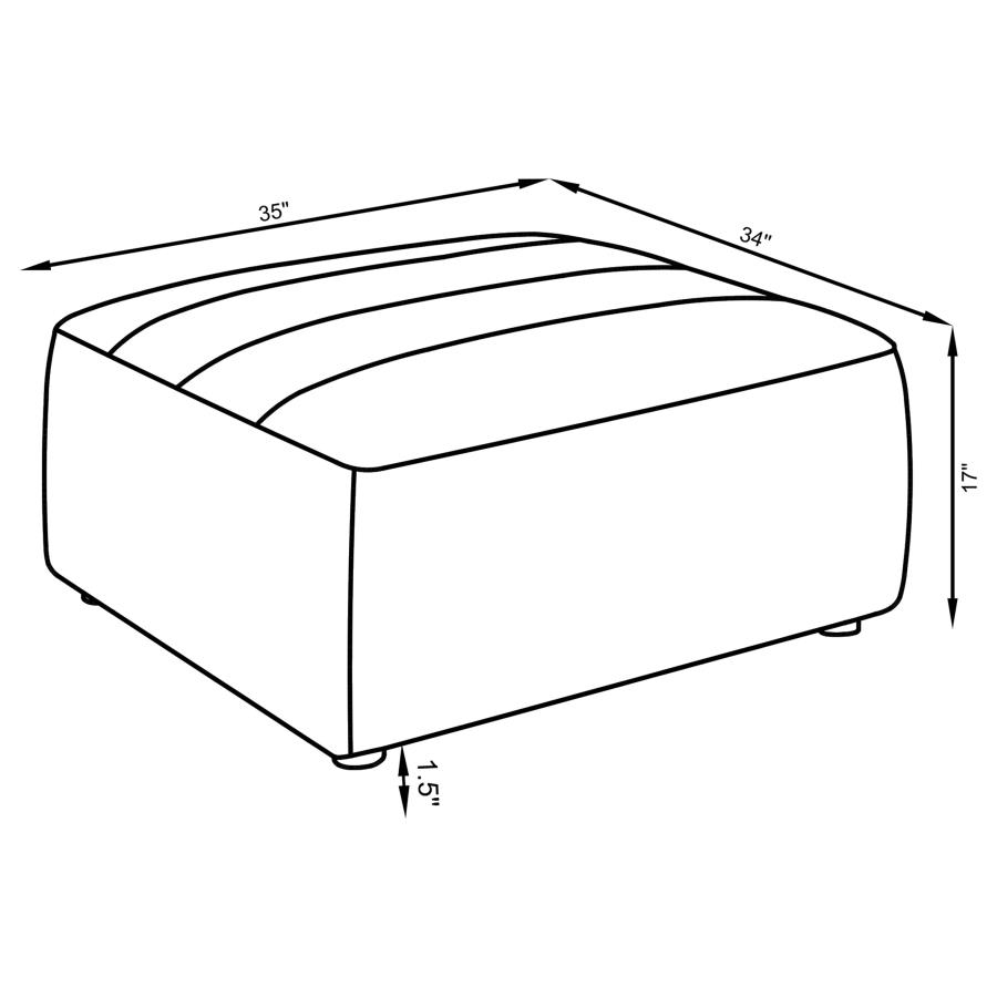 Sunny Square Upholstered Ottoman Dark Charcoal view 5