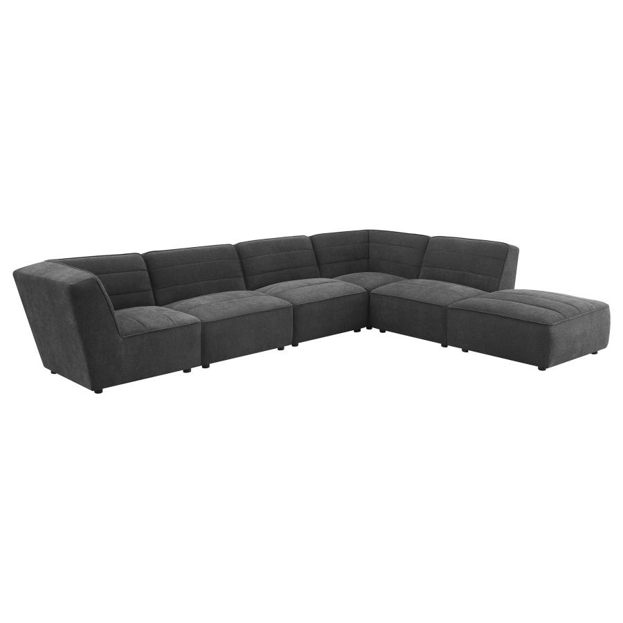 Sunny Square Upholstered Ottoman Dark Charcoal view 6