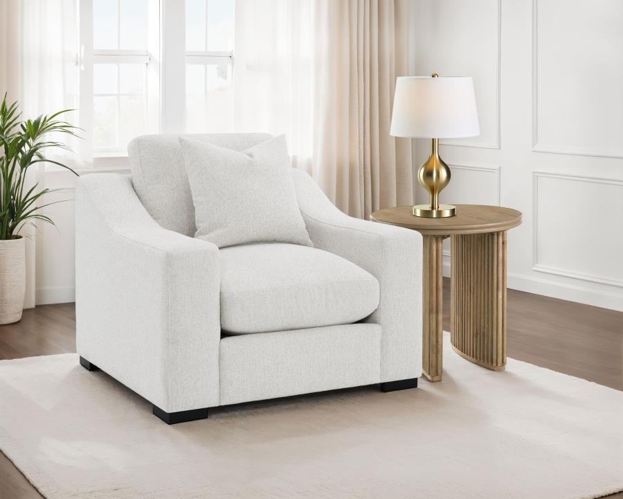 Ashlyn Fabric Upholstered Track Arm Accent Chair Sand view 2