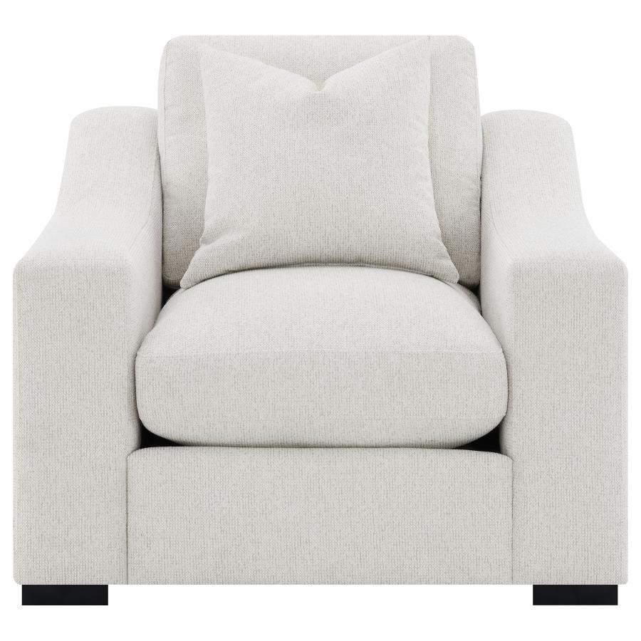 Ashlyn Fabric Upholstered Track Arm Accent Chair Sand view 3