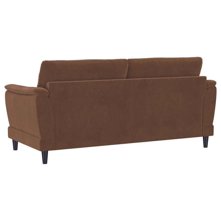 Selma Velvet Upholstered Crescent Arm Sofa Rust view 6