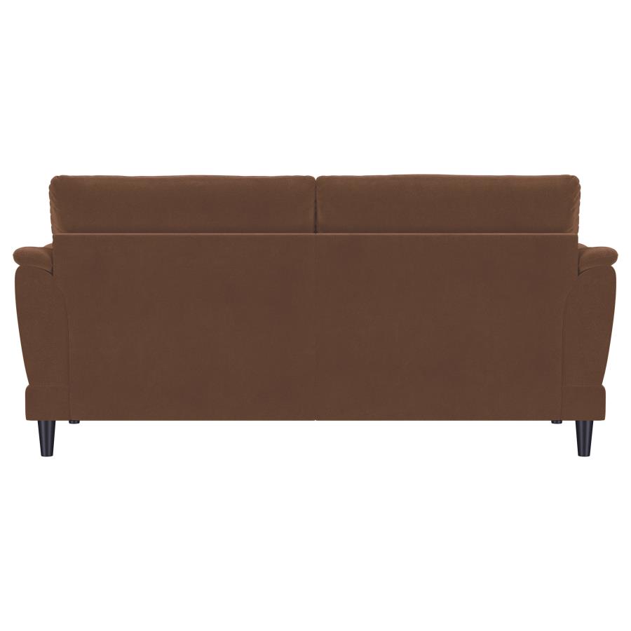 Selma Velvet Upholstered Crescent Arm Sofa Rust view 7