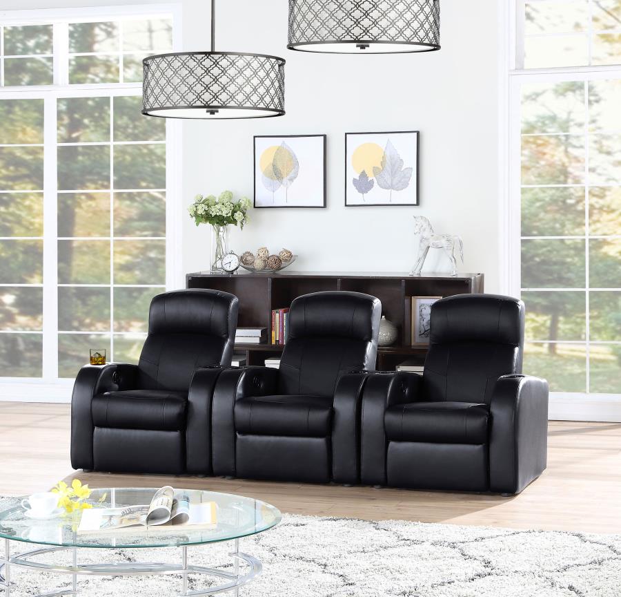 Cyrus 3-piece Upholstered Home Theater Seating view 2