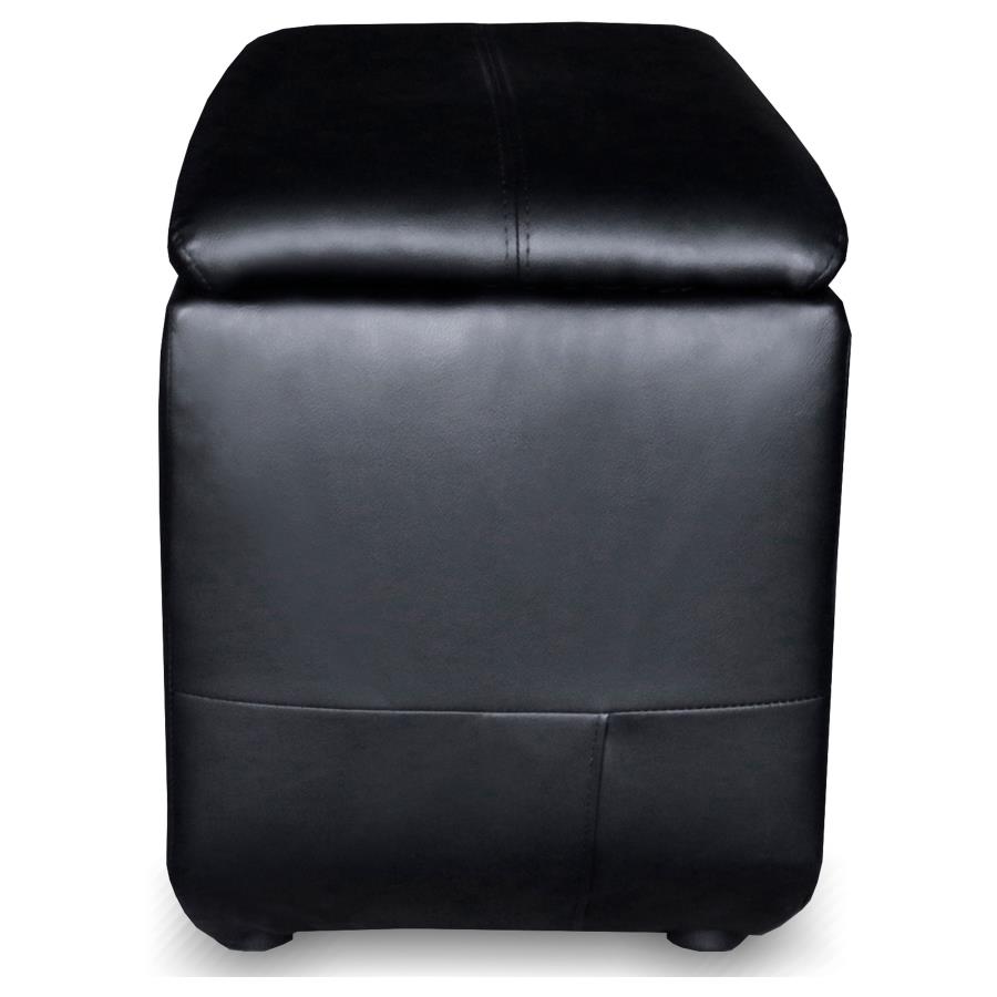 Cyrus Upholstered Home Theater Storage Wedge Console Black view 3