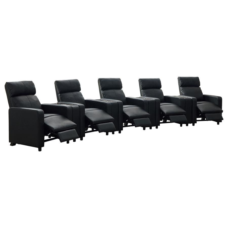 Toohey Upholstered Tufted Recliner Living Room Set Black view 4