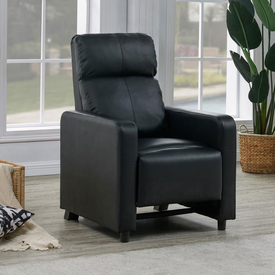 Toohey Upholstered Home Theater Push Back Recliner Black view 2