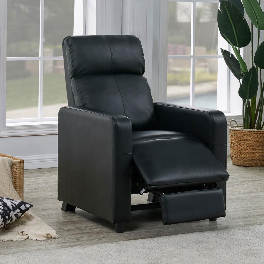 Toohey Upholstered Home Theater Push Back Recliner Black view 3