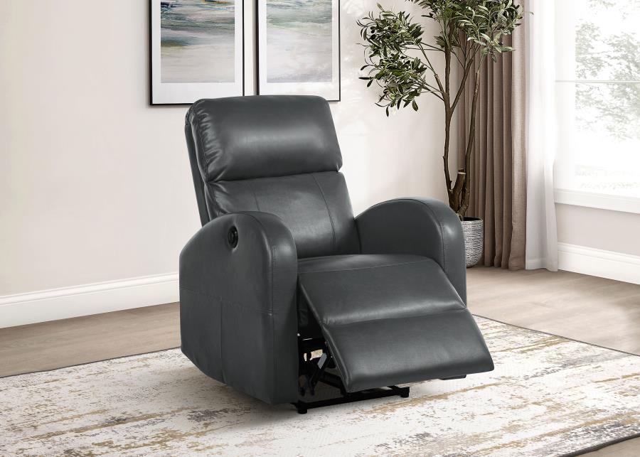 Grant Upholstered Power Recliner Chair Grey view 3