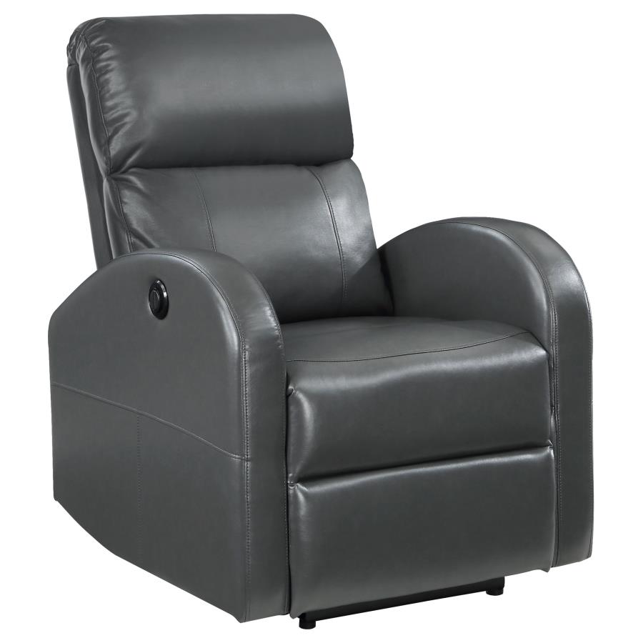Grant Upholstered Power Recliner Chair Grey view 4