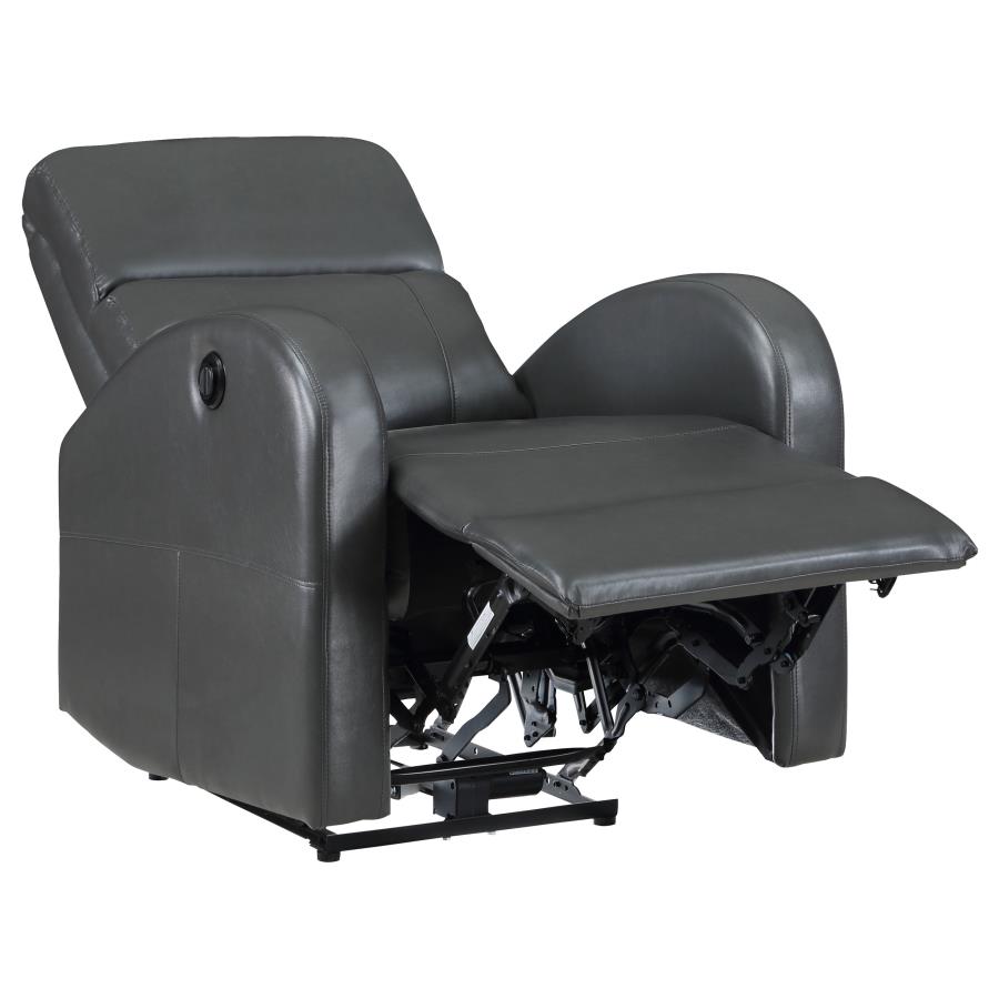 Grant Upholstered Power Recliner Chair Grey view 5