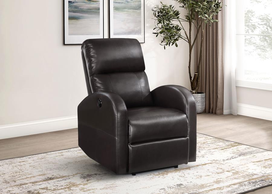 Grant Upholstered Power Recliner Chair Brown view 2