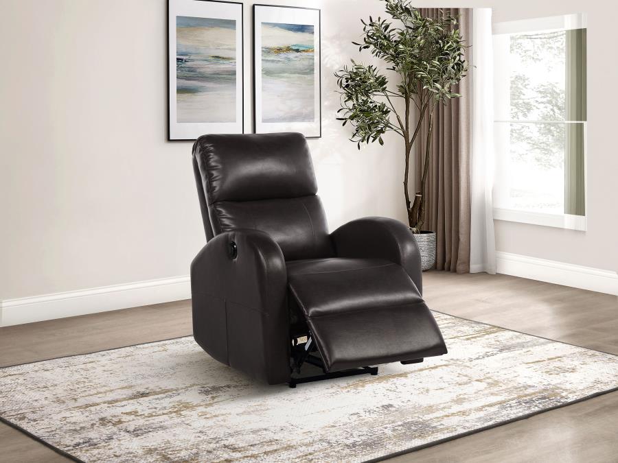 Grant Upholstered Power Recliner Chair Brown view 3