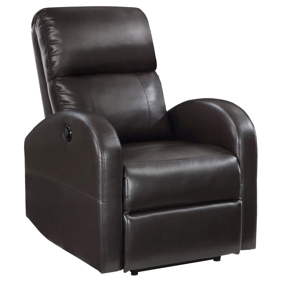 Grant Upholstered Power Recliner Chair Brown view 4