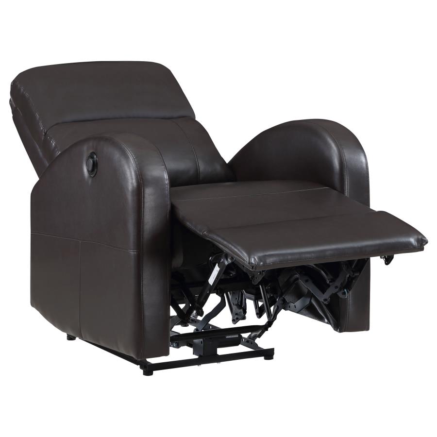 Grant Upholstered Power Recliner Chair Brown view 5