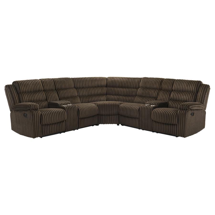 Atkinson Upholstered Reclining Sectional Sofa Chocolate view 5