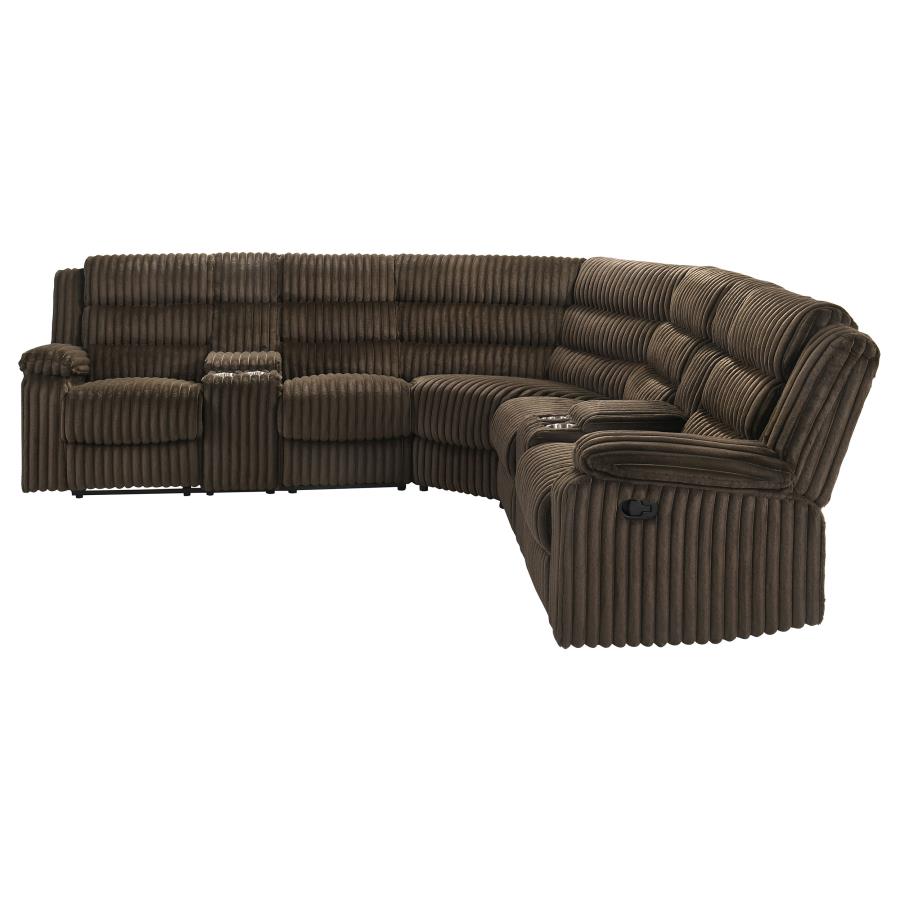 Atkinson Upholstered Reclining Sectional Sofa Chocolate view 6