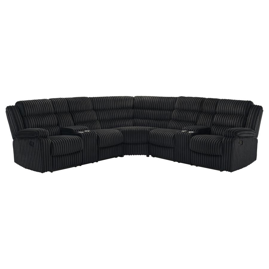 Atkinson Upholstered Reclining Sectional Sofa Black view 5