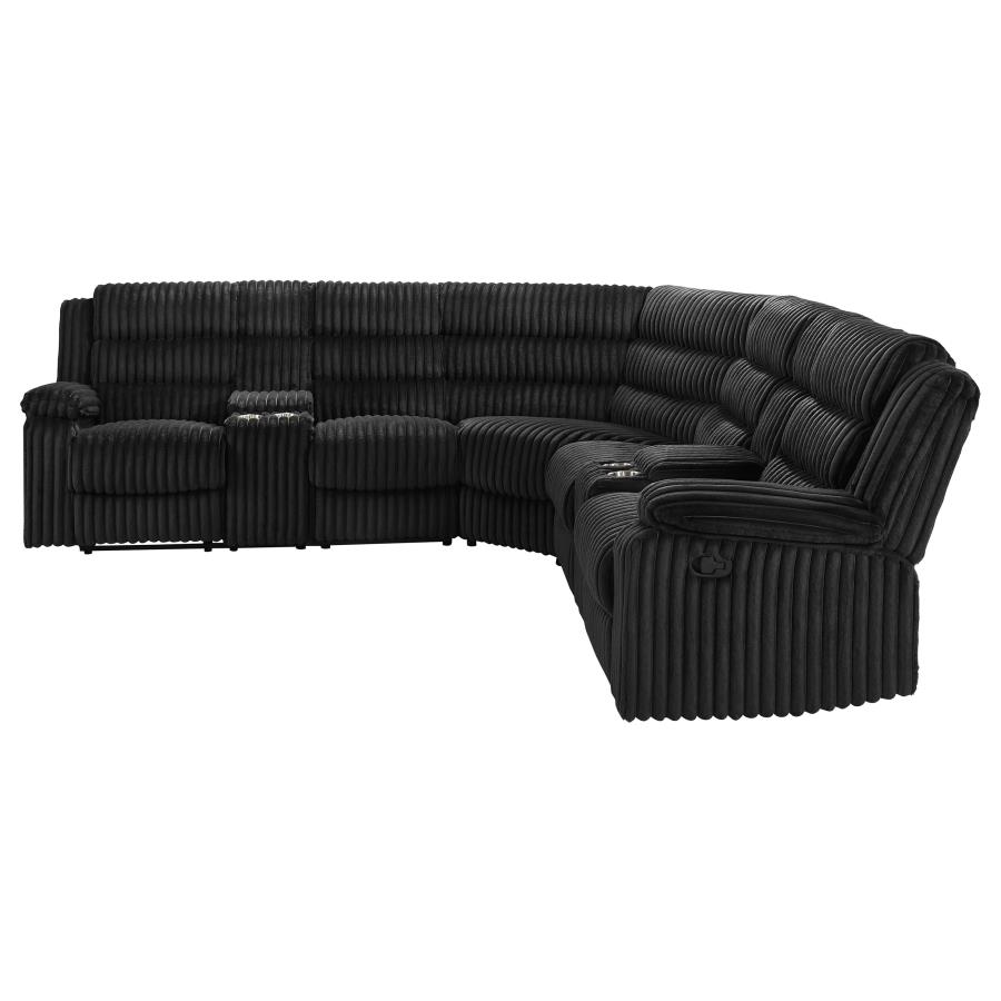 Atkinson Upholstered Reclining Sectional Sofa Black view 6