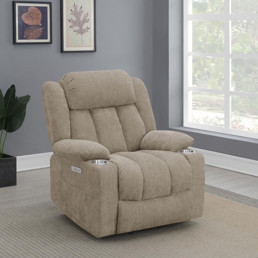 Houston Upholstered Power Lift Recliner Chair Camel view 2