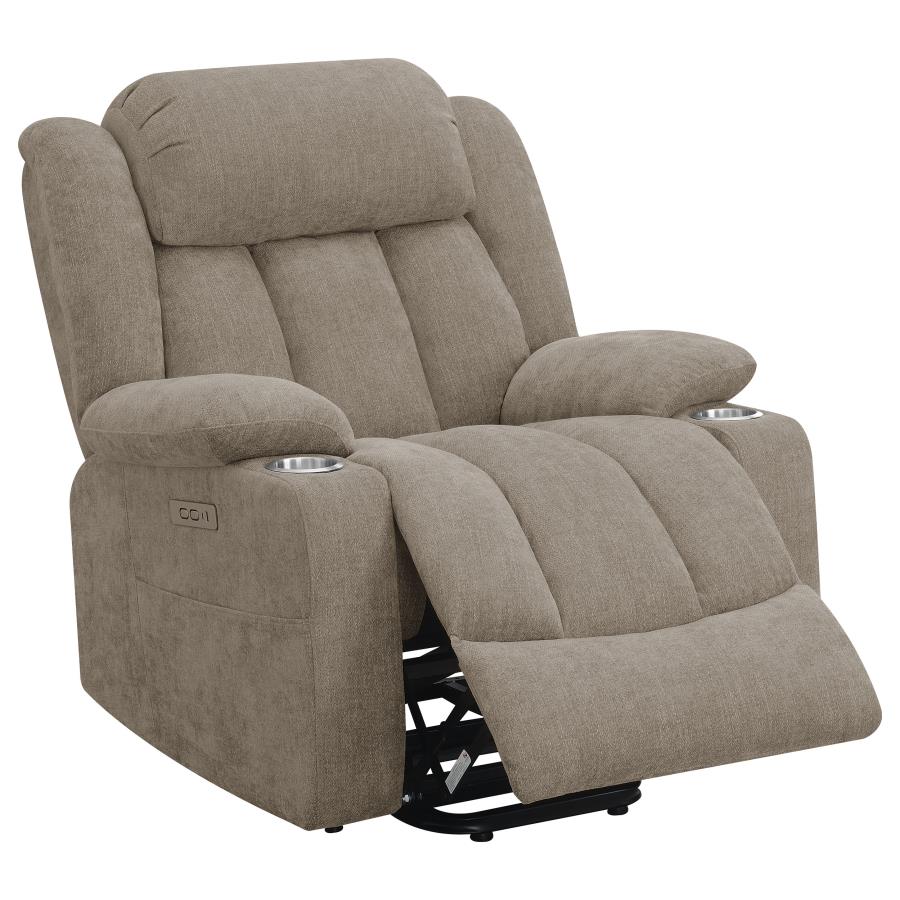 Houston Upholstered Power Lift Recliner Chair Camel view 5