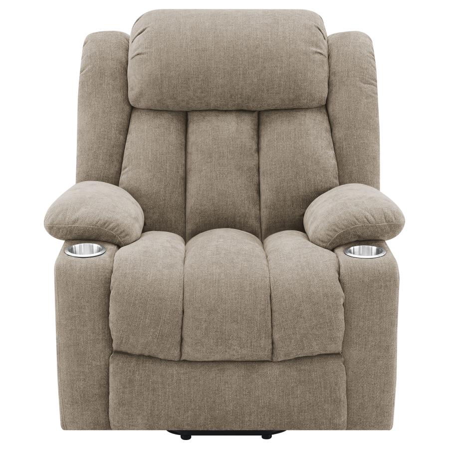 Houston Upholstered Power Lift Recliner Chair Camel view 7
