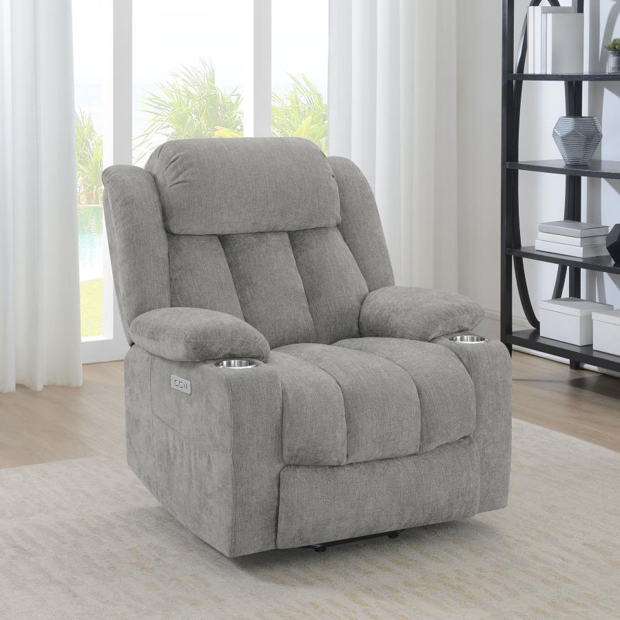 Houston Upholstered Power Lift Recliner Grey view 2