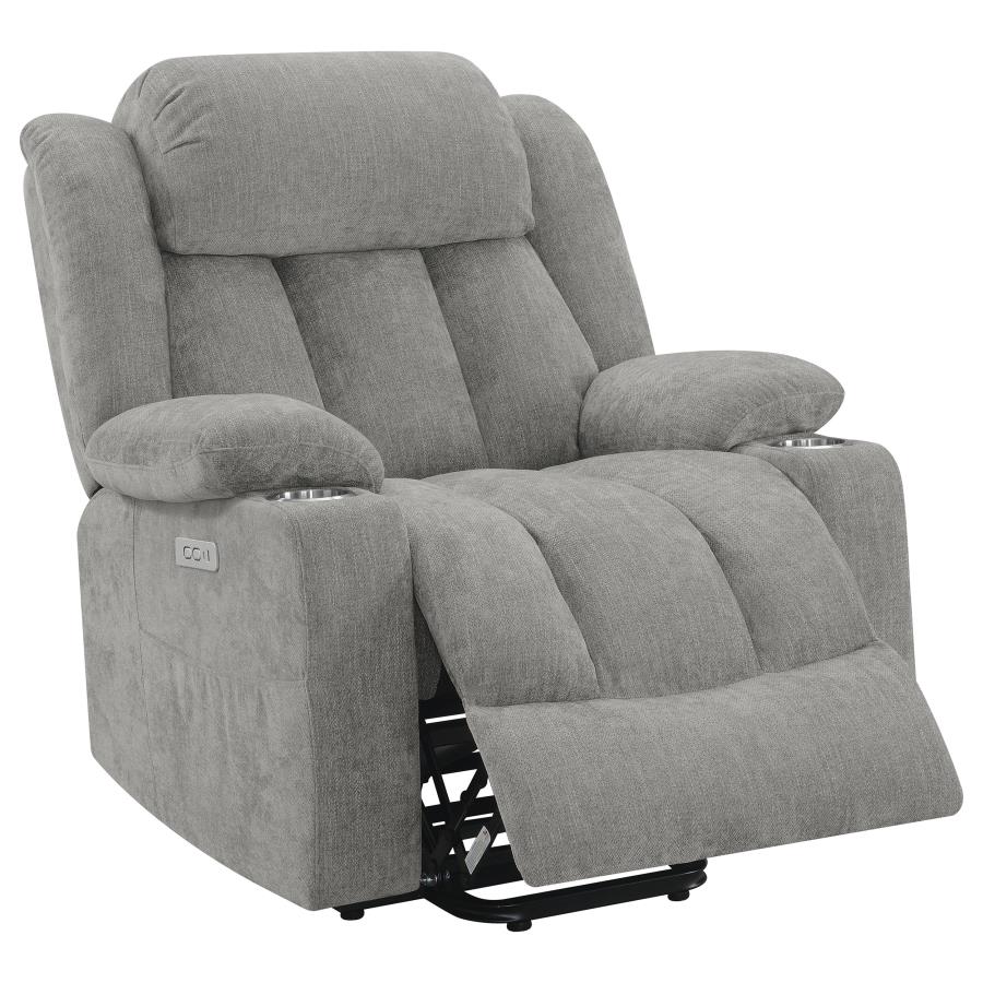 Houston Upholstered Power Lift Recliner Grey view 5