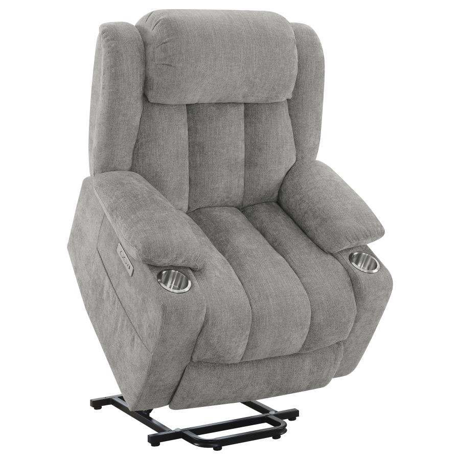 Houston Upholstered Power Lift Recliner Grey view 6