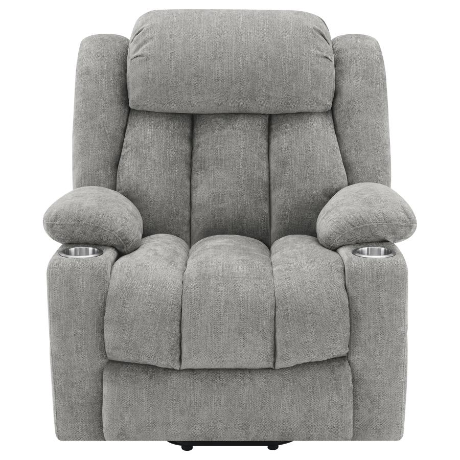 Houston Upholstered Power Lift Recliner Grey view 7