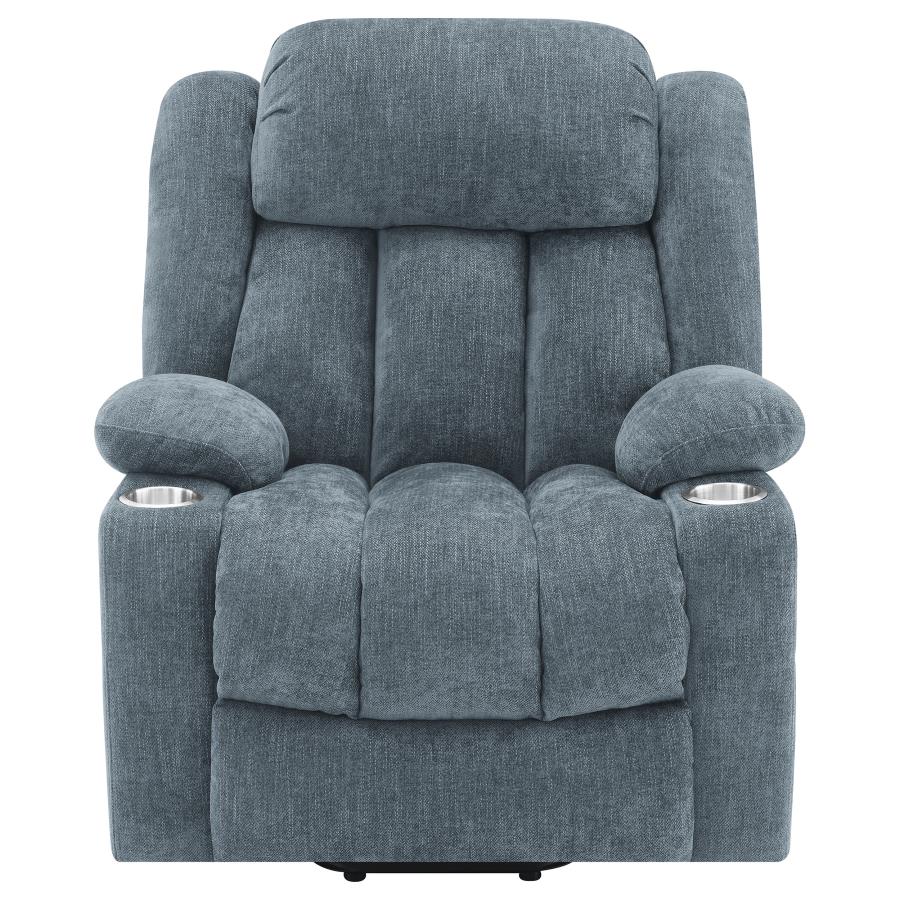 Houston Upholstered Power Lift Recliner Slate Blue view 7