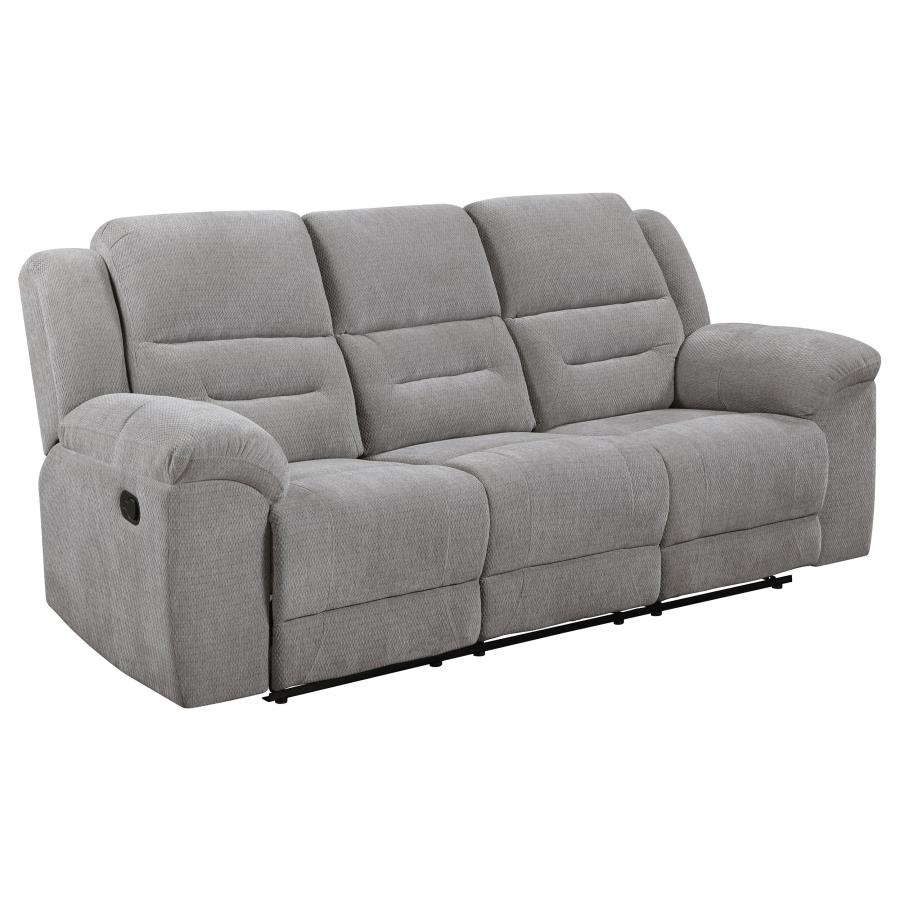 Gilson Chenille Upholstered Reclining Sofa Grey view 4