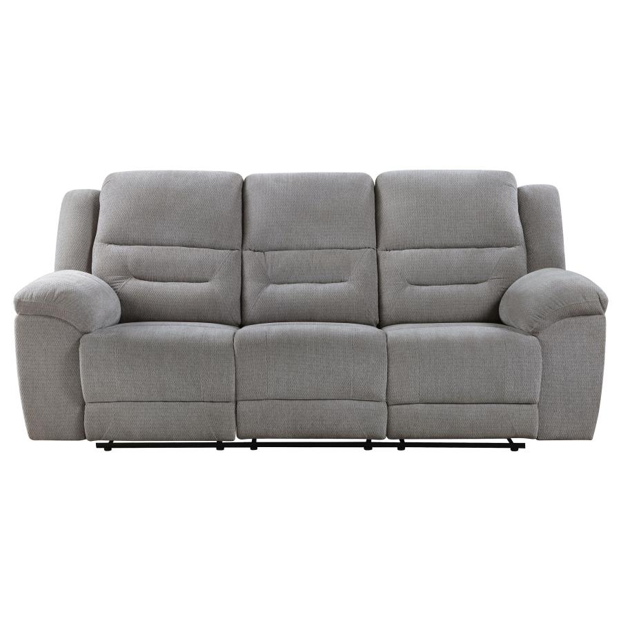 Gilson Chenille Upholstered Reclining Sofa Grey view 5