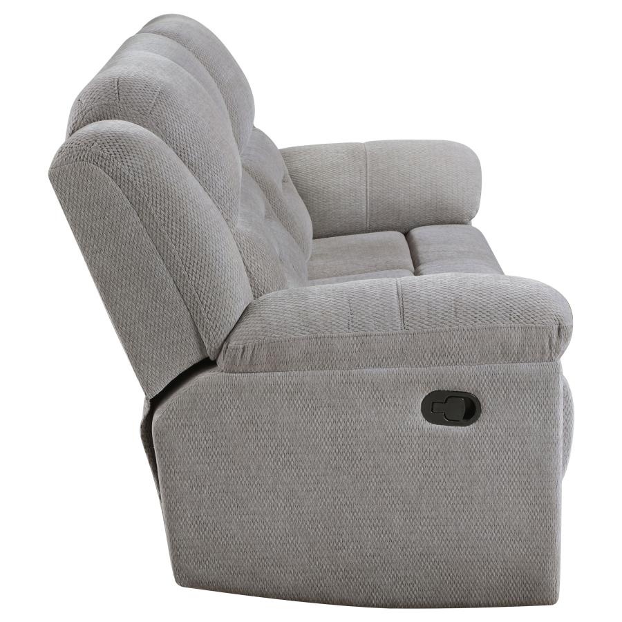 Gilson Chenille Upholstered Reclining Sofa Grey view 7
