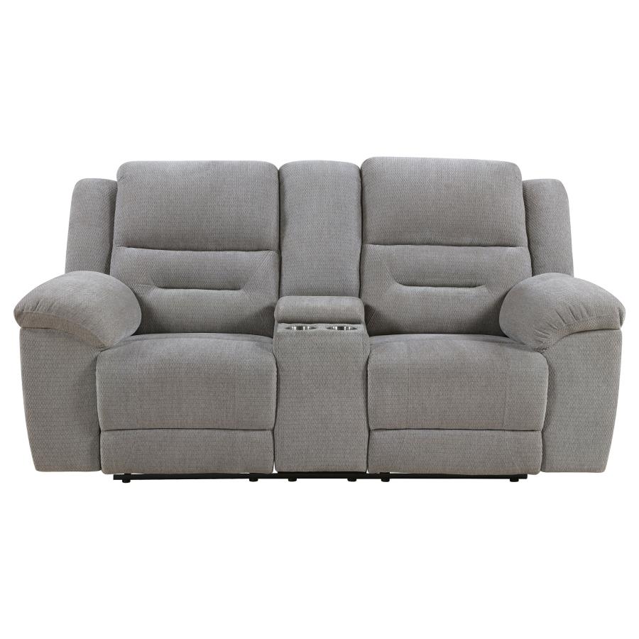Gilson Chenille Upholstered Reclining Loveseat Grey view 5