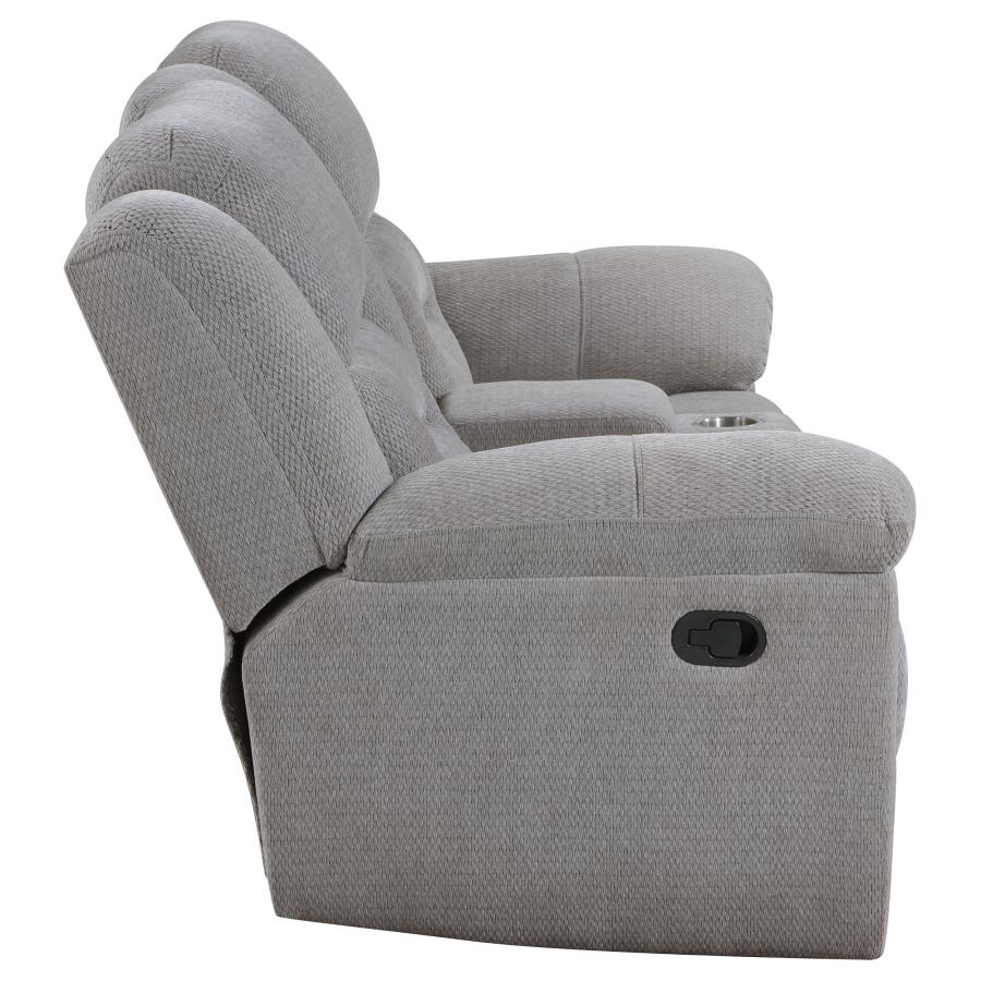 Gilson Chenille Upholstered Reclining Loveseat Grey view 7