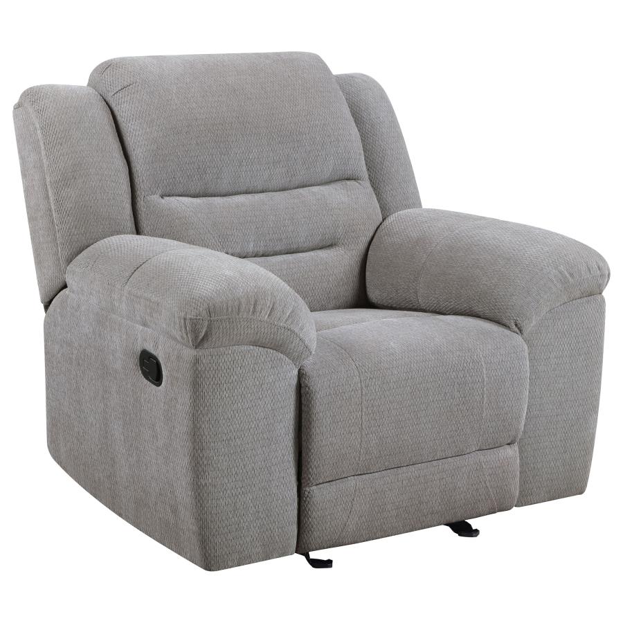 Gilson Chenille Upholstered Glider Recliner Chair Grey view 4