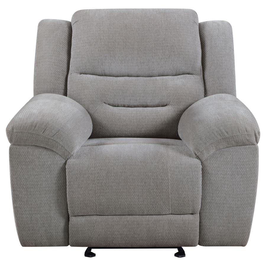 Gilson Chenille Upholstered Glider Recliner Chair Grey view 5