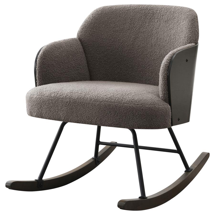 Paige Boucle Upholstered Mid Back Rocking Chair Taupe view 4