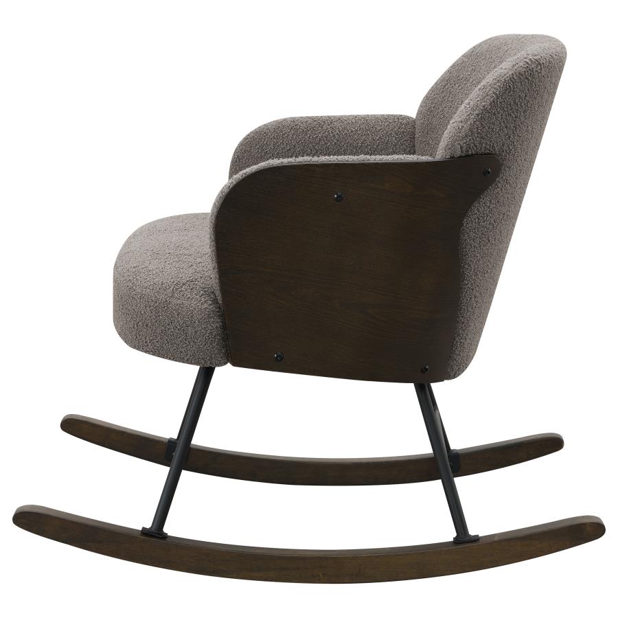 Paige Boucle Upholstered Mid Back Rocking Chair Taupe view 5