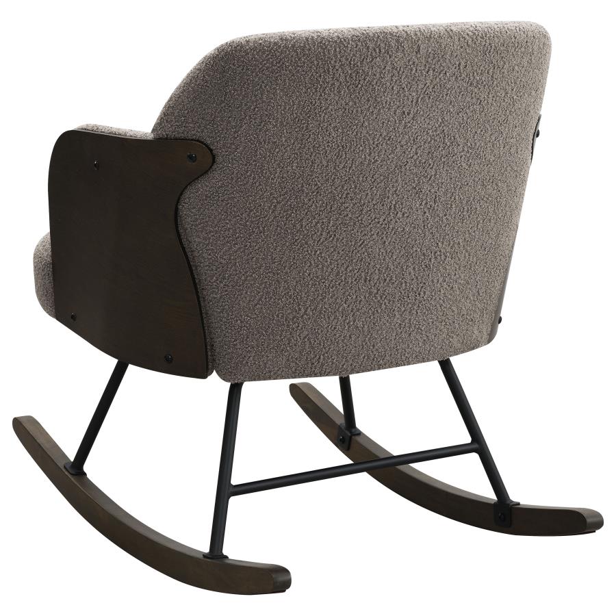 Paige Boucle Upholstered Mid Back Rocking Chair Taupe view 6