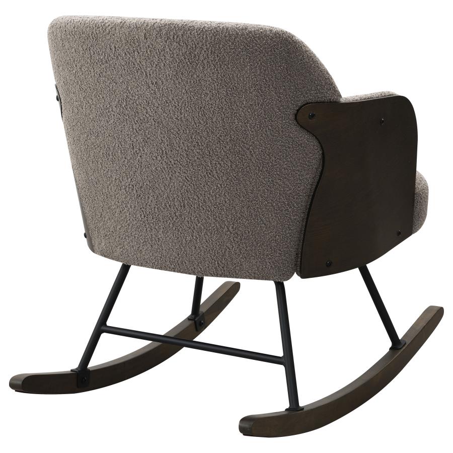 Paige Boucle Upholstered Mid Back Rocking Chair Taupe view 7