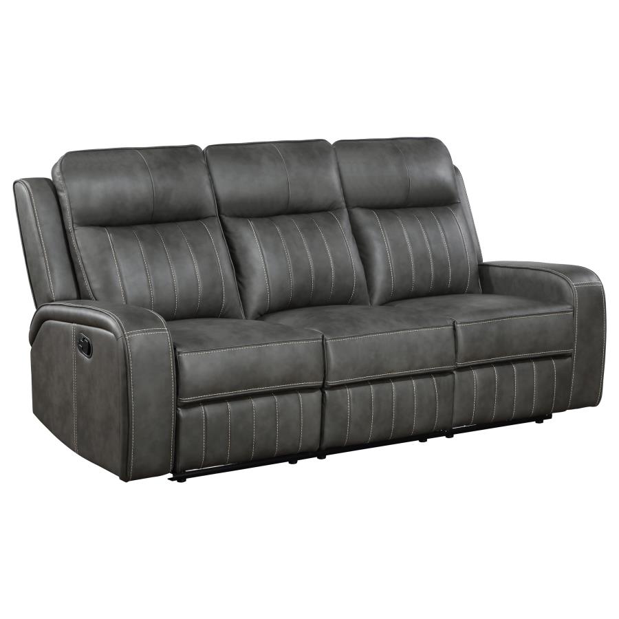 Raelynn 2-piece Upholstered Reclining Sofa Set Grey view 4