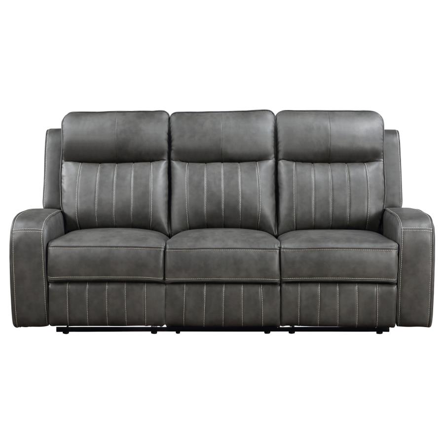 Raelynn 2-piece Upholstered Reclining Sofa Set Grey view 6