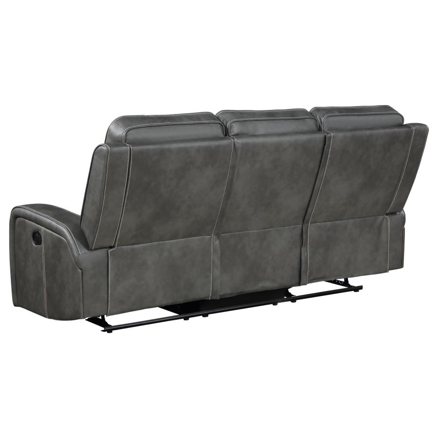 Raelynn 3-piece Upholstered Reclining Sofa Set Grey view 5