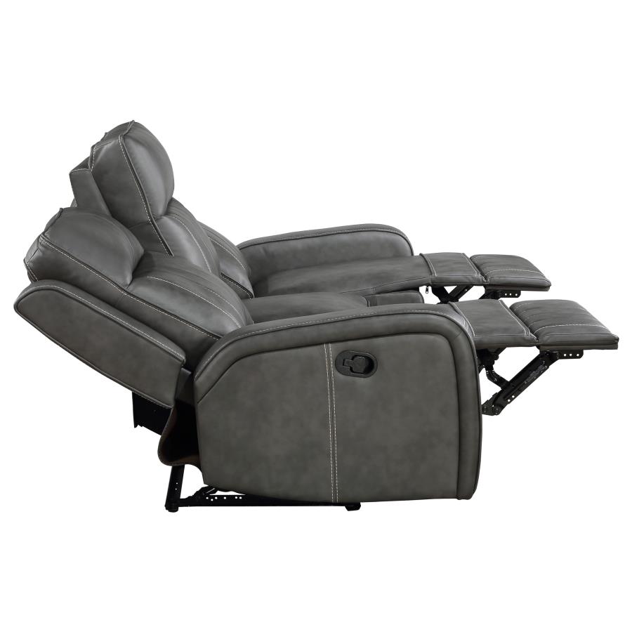 Raelynn 3-piece Upholstered Reclining Sofa Set Grey view 6