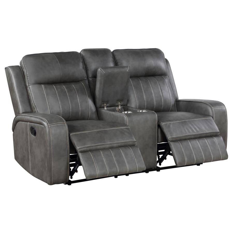 Raelynn 3-piece Upholstered Reclining Sofa Set Grey view 7