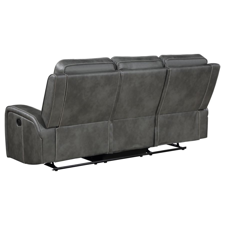 Raelynn Upholstered Track Arm Motion Sofa Grey view 5