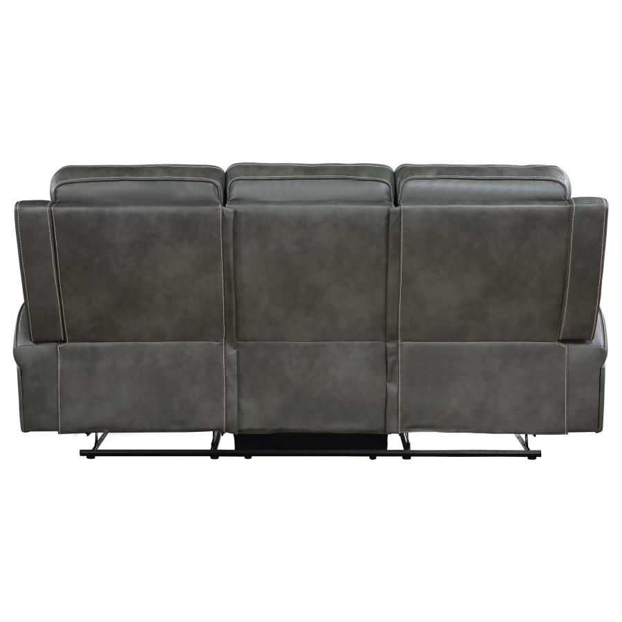 Raelynn Upholstered Track Arm Motion Sofa Grey view 6